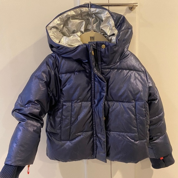 J. Crew Other - J Crew girls blue metallic coat